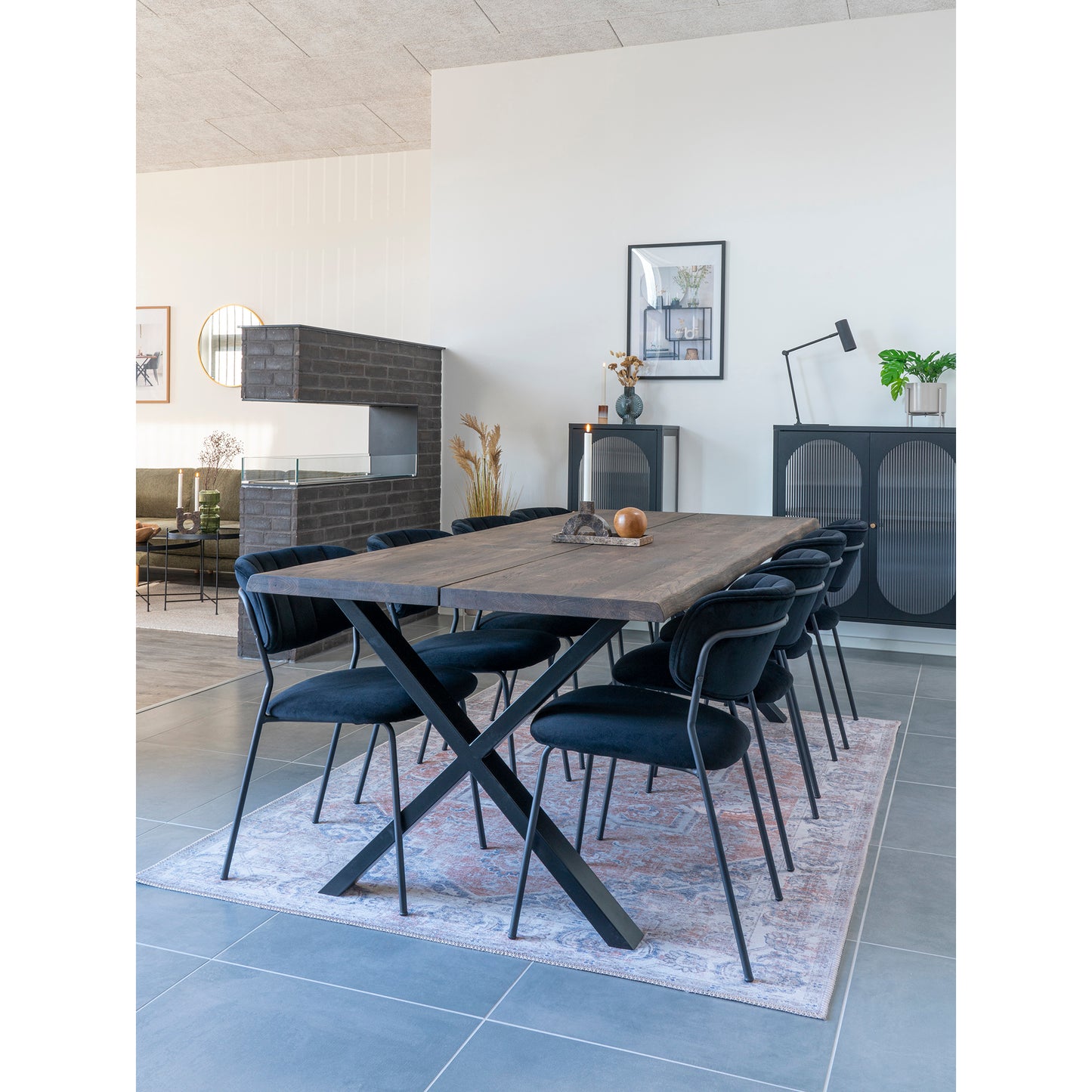 Toulon Spisebord - Spisebord Med Bølget Kant, Egetræ, Smoked, Forberedt Til Tillægsplader 95X240X75 Cm ⎮ 5713917015580 ⎮ 2201550 