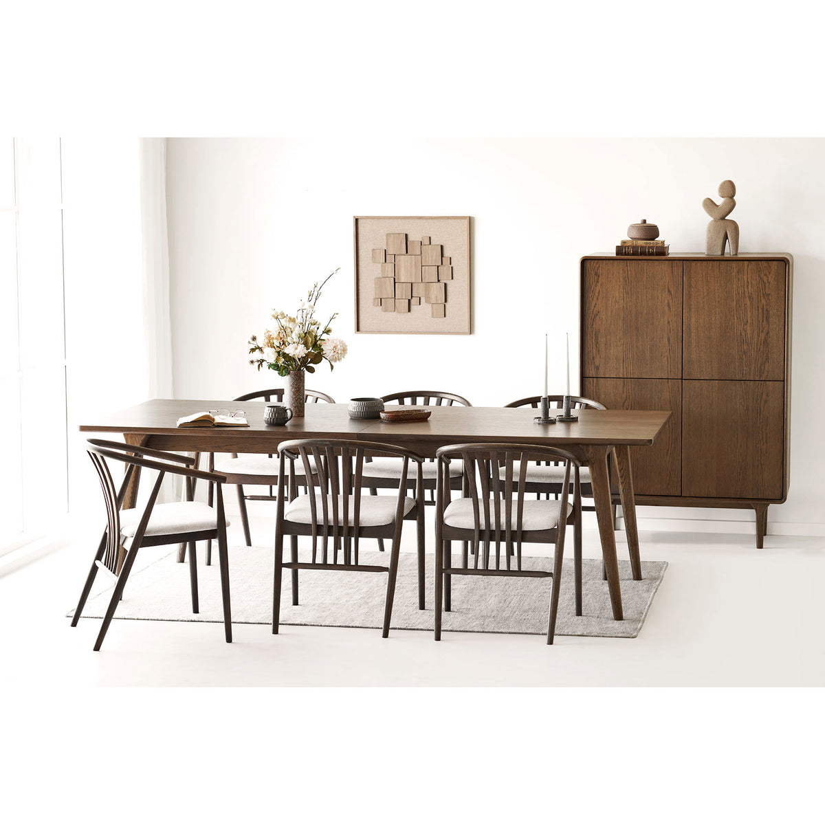 Darwin Spisebord - Spisebord, Egefiner, Brun, Inkl. To Tillægsplader 100X240-290-340X75 Cm  ⎮ 5713917044726 ⎮ 2202032 