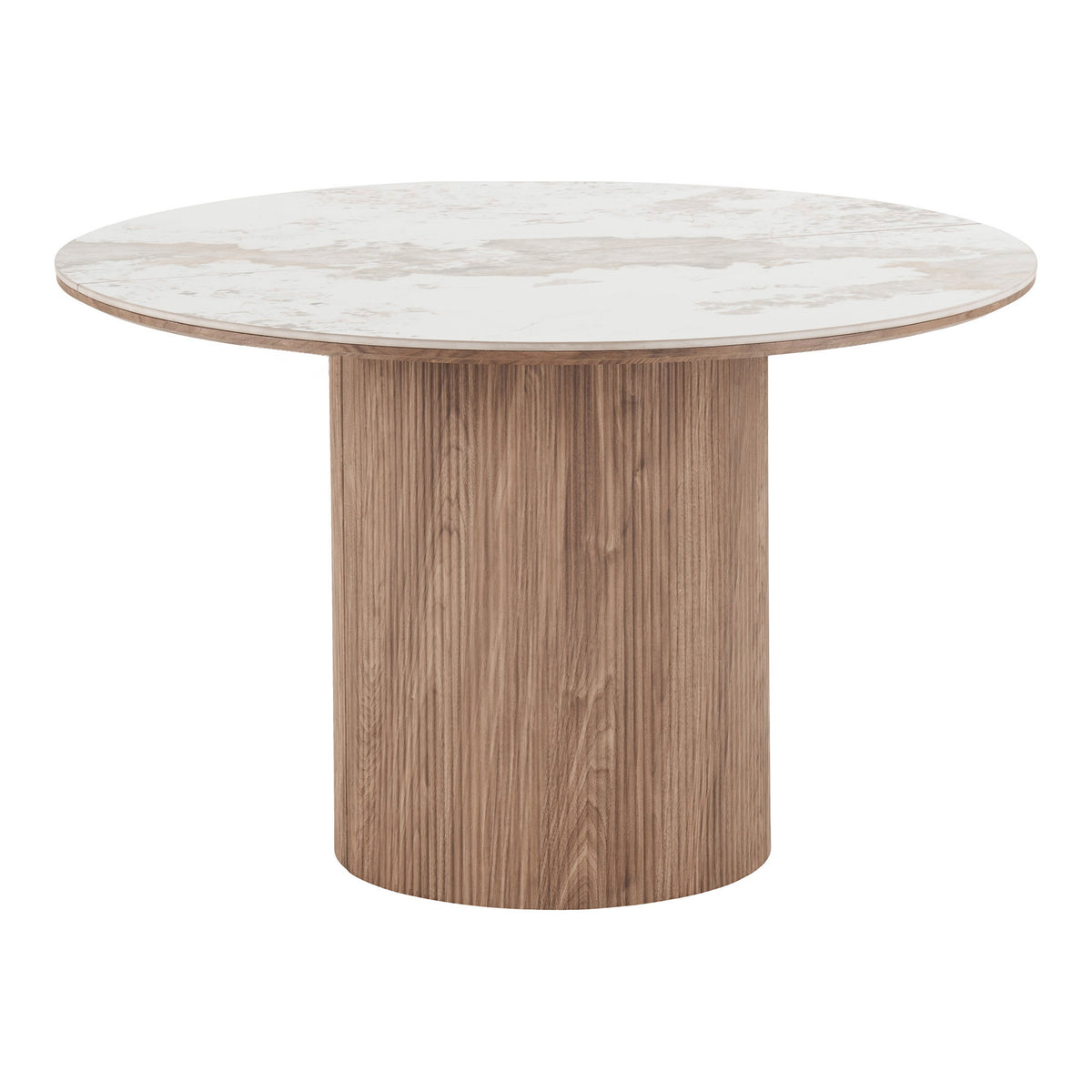 Athens Spisebord - Spisebord, Keramik Bordplade, Hvid/Brun, Inkl. To Tillægsplader Ø120X120-160-200X76 Cm ⎮ 5713917044719 ⎮ 2203138 