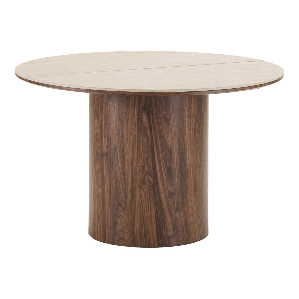 Delphi Spisebord - Spisebord, Keramik Bordplade, Travertin/Mørkebrun, Inkl. To Tillægsplader Ø120X120-160-200X76 Cm ⎮ 5713917044702 ⎮ 2203147