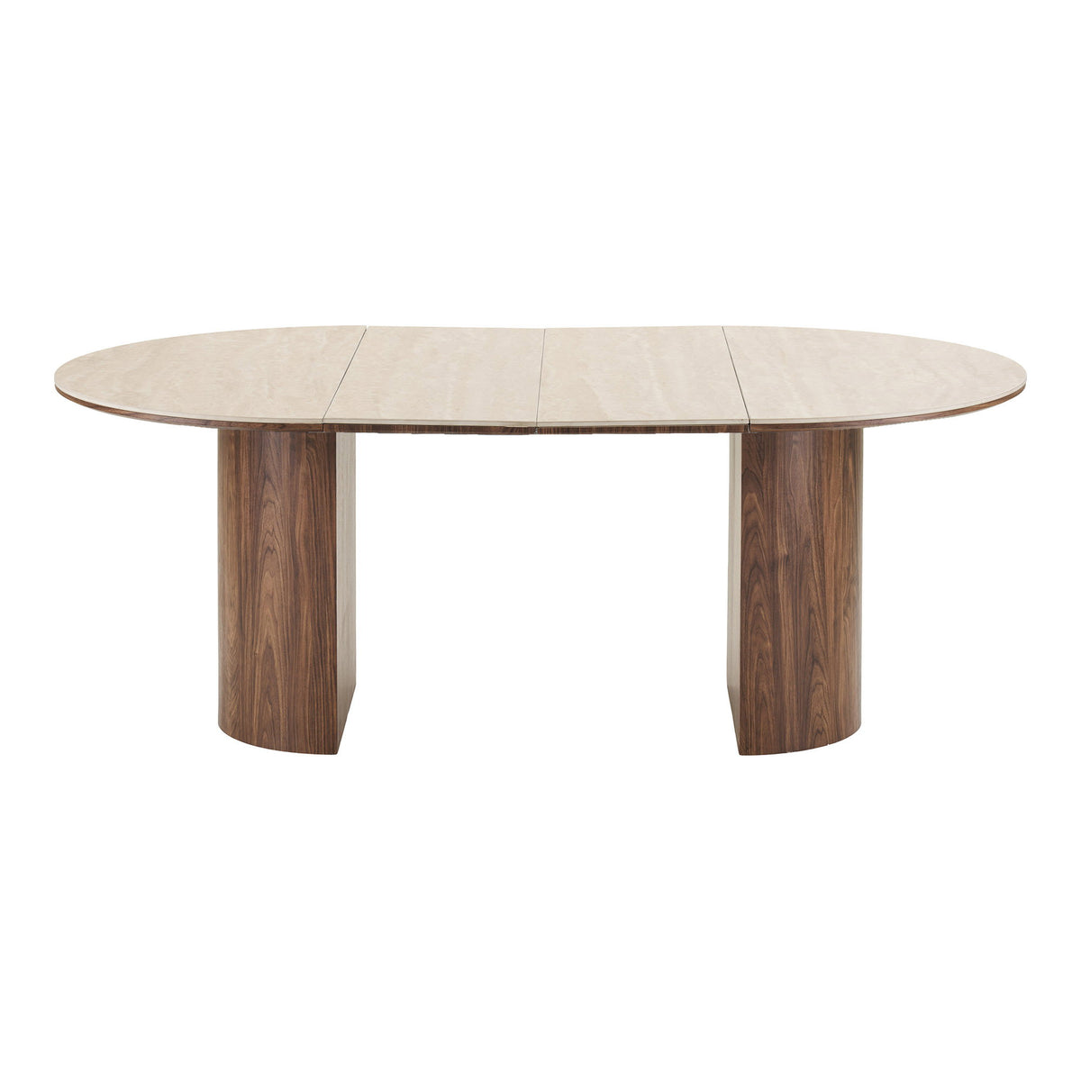 Delphi Spisebord - Spisebord, Keramik Bordplade, Travertin/Mørkebrun, Inkl. To Tillægsplader Ø120X120-160-200X76 Cm ⎮ 5713917044702 ⎮ 2203147