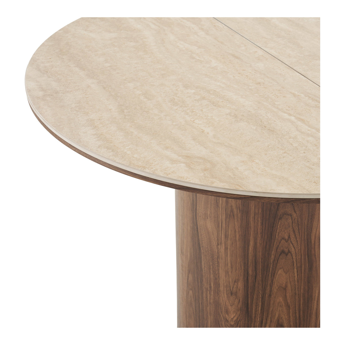 Delphi Spisebord - Spisebord, Keramik Bordplade, Travertin/Mørkebrun, Inkl. To Tillægsplader Ø120X120-160-200X76 Cm ⎮ 5713917044702 ⎮ 2203147