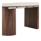 Delphi Spisebord - Spisebord, Keramik Bordplade, Travertin/Mørkebrun, Inkl. To Tillægsplader Ø120X120-160-200X76 Cm ⎮ 5713917044702 ⎮ 2203147