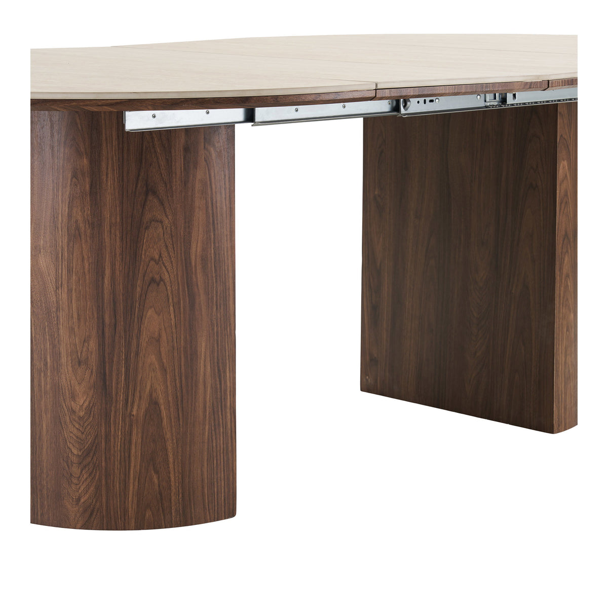 Delphi Spisebord - Spisebord, Keramik Bordplade, Travertin/Mørkebrun, Inkl. To Tillægsplader Ø120X120-160-200X76 Cm ⎮ 5713917044702 ⎮ 2203147
