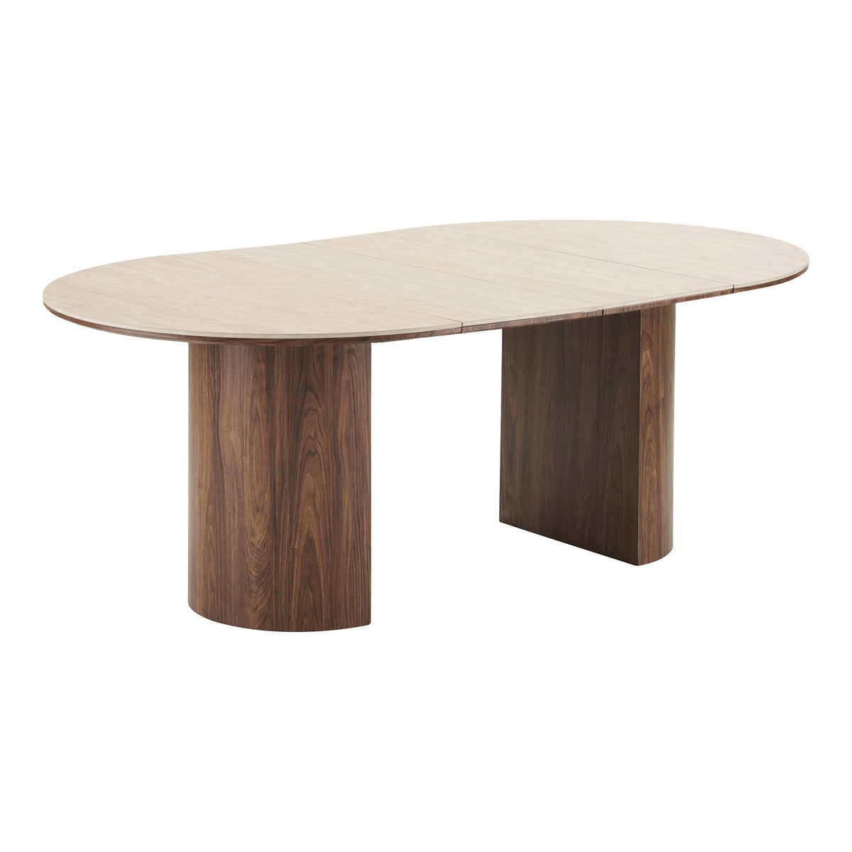 Delphi Spisebord - Spisebord, Keramik Bordplade, Travertin/Mørkebrun, Inkl. To Tillægsplader Ø120X120-160-200X76 Cm ⎮ 5713917044702 ⎮ 2203147
