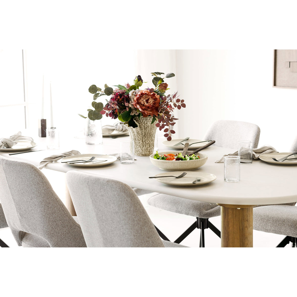 Fondi Spisebord - Spisebord, Cement Look, Sand/Brun 100X240X76 Cm ⎮ 5713917046744 ⎮ 2203152 