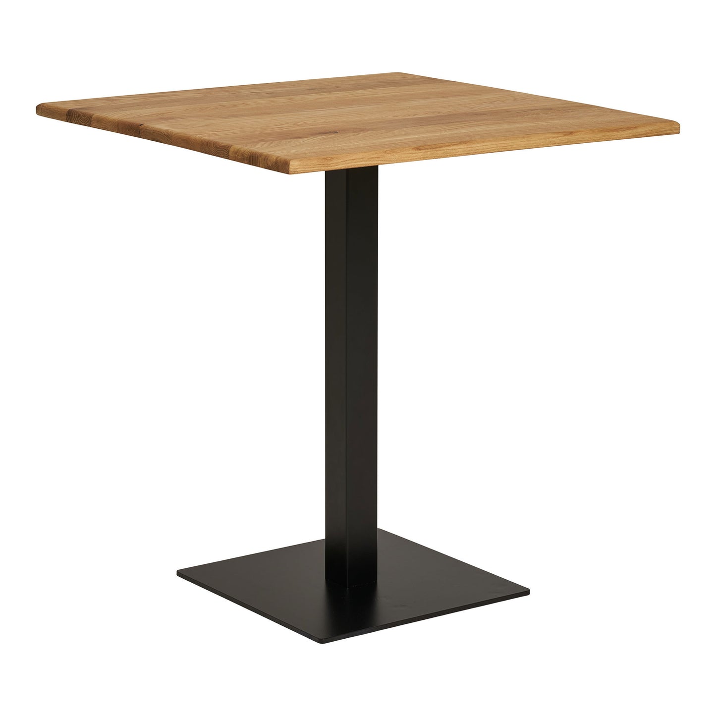 Lignano Cafebord - Cafebord, Egetræ, Sort Metal Base 70X70X75 Cm ⎮ 5713917033775 ⎮ 2250003 