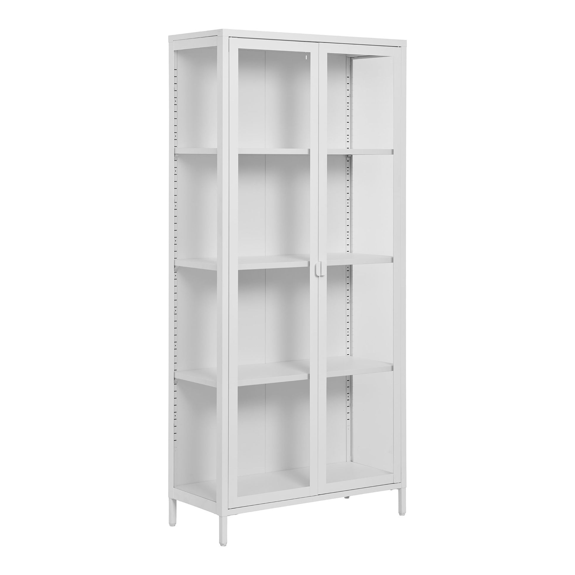 Brisbane Vitrineskab - Vitrineskab, 2 Glaslåger, Stål, Hvid 80X35X175 Cm ⎮ 5713917031443 ⎮ 3001041 