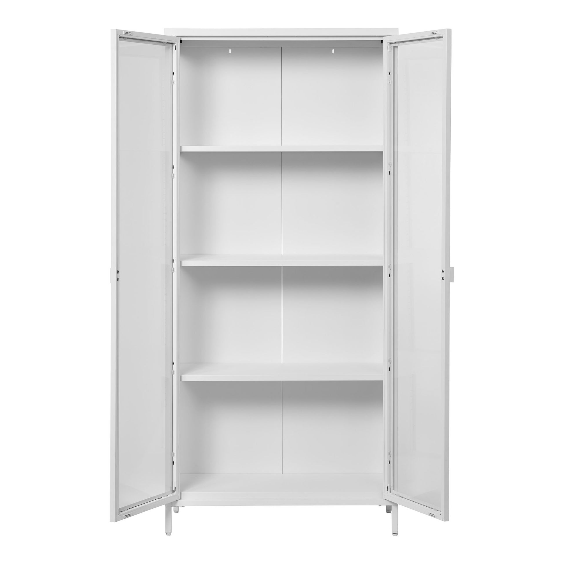 Brisbane Vitrineskab - Vitrineskab, 2 Glaslåger, Stål, Hvid 80X35X175 Cm ⎮ 5713917031443 ⎮ 3001041 