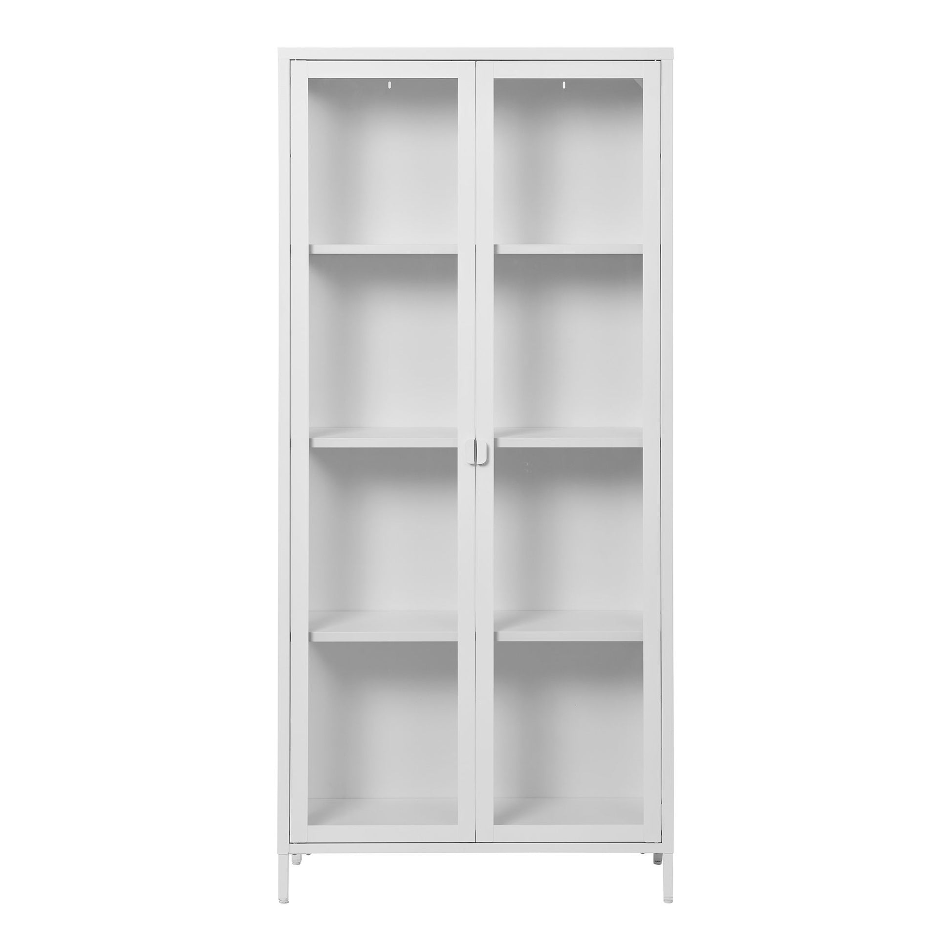Brisbane Vitrineskab - Vitrineskab, 2 Glaslåger, Stål, Hvid 80X35X175 Cm ⎮ 5713917031443 ⎮ 3001041 