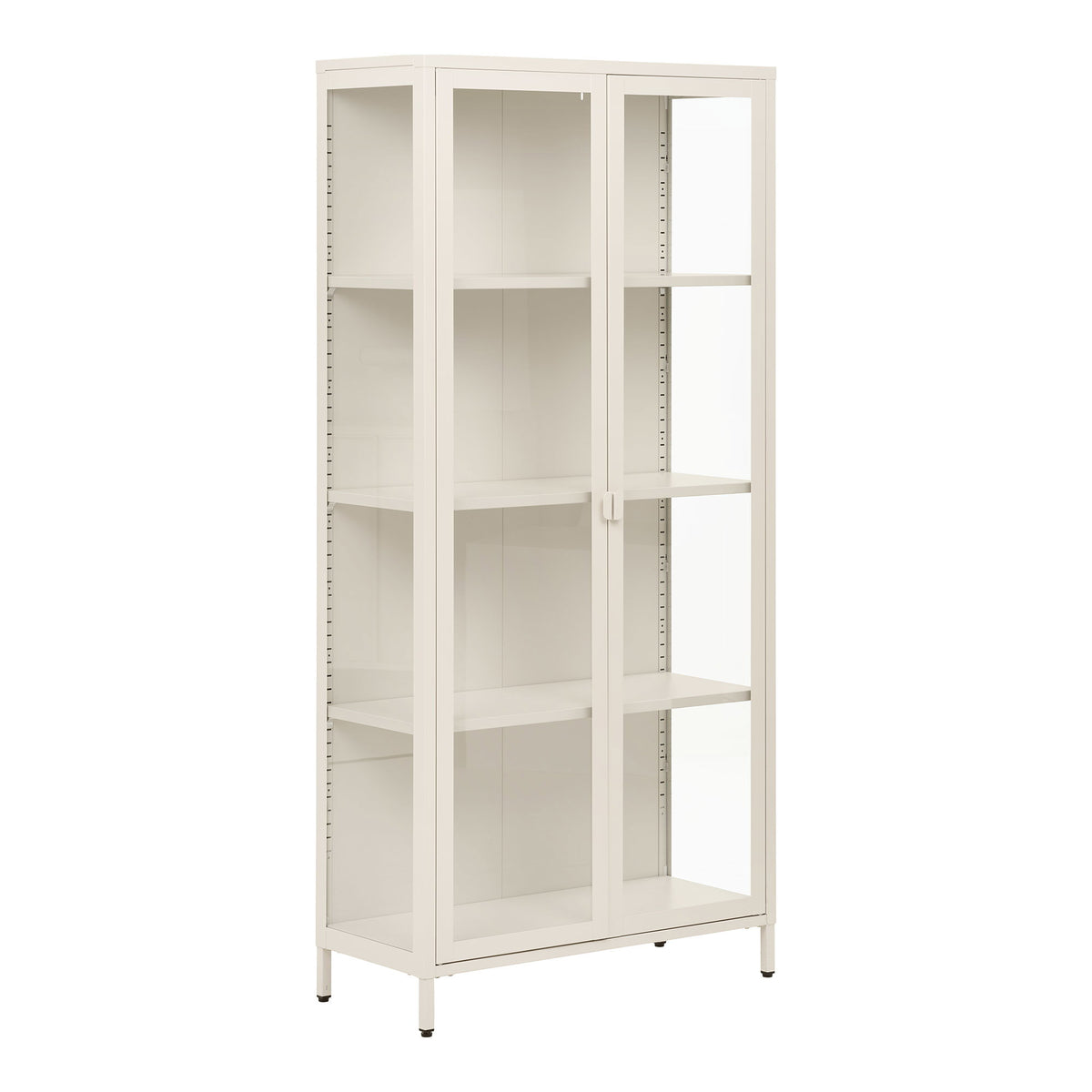 Brisbane Vitrineskab - Vitrineskab, 2 Glaslåger, Stål, Off White 80X35X175 Cm ⎮ 5713917045723 ⎮ 3001081 