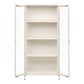 Brisbane Vitrineskab - Vitrineskab, 2 Glaslåger, Stål, Off White 80X35X175 Cm ⎮ 5713917045723 ⎮ 3001081 