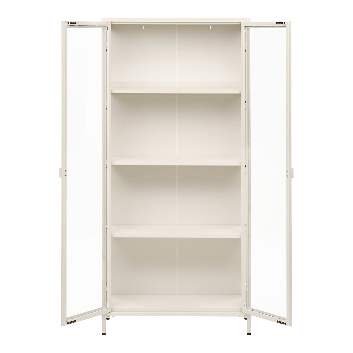 Brisbane Vitrineskab - Vitrineskab, 2 Glaslåger, Stål, Off White 80X35X175 Cm ⎮ 5713917045723 ⎮ 3001081 