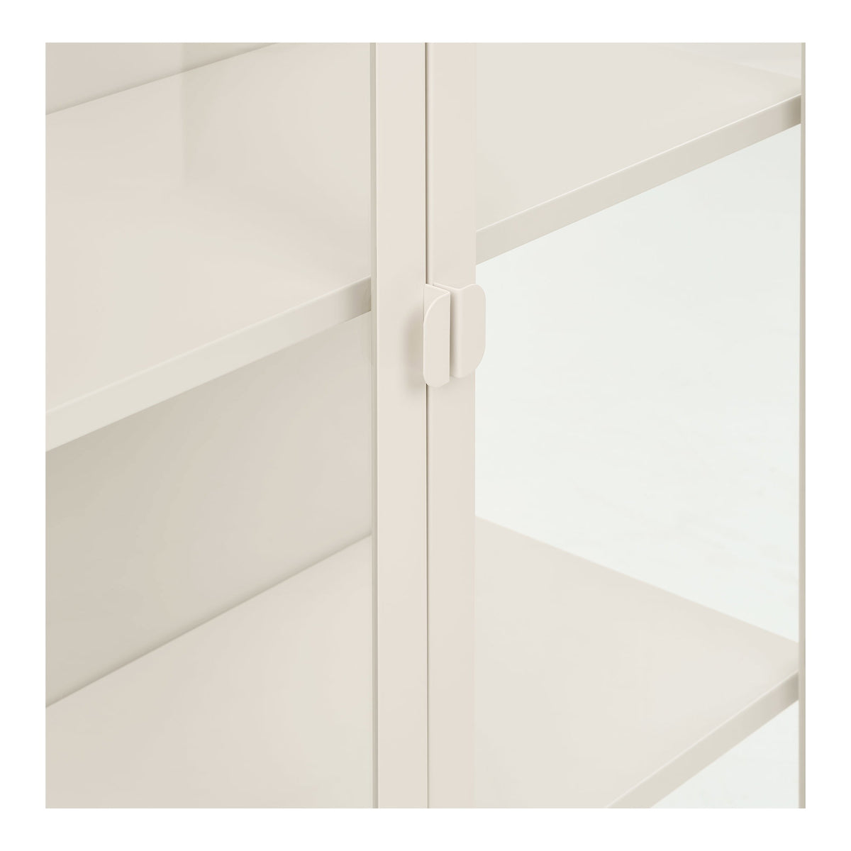 Brisbane Vitrineskab - Vitrineskab, 2 Glaslåger, Stål, Off White 80X35X175 Cm ⎮ 5713917045723 ⎮ 3001081 