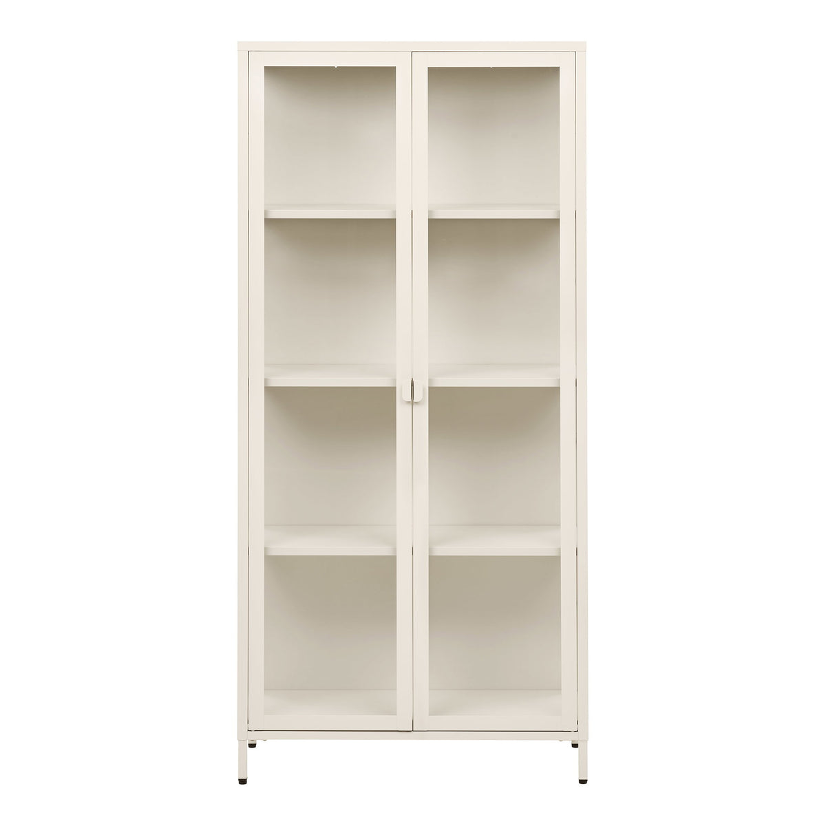 Brisbane Vitrineskab - Vitrineskab, 2 Glaslåger, Stål, Off White 80X35X175 Cm ⎮ 5713917045723 ⎮ 3001081 