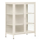 Brisbane Vitrineskab - Vitrineskab, 2 Glaslåger, Stål, Off White 80X40X101 Cm ⎮ 5713917045730 ⎮ 3001082 