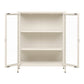 Brisbane Vitrineskab - Vitrineskab, 2 Glaslåger, Stål, Off White 80X40X101 Cm ⎮ 5713917045730 ⎮ 3001082 