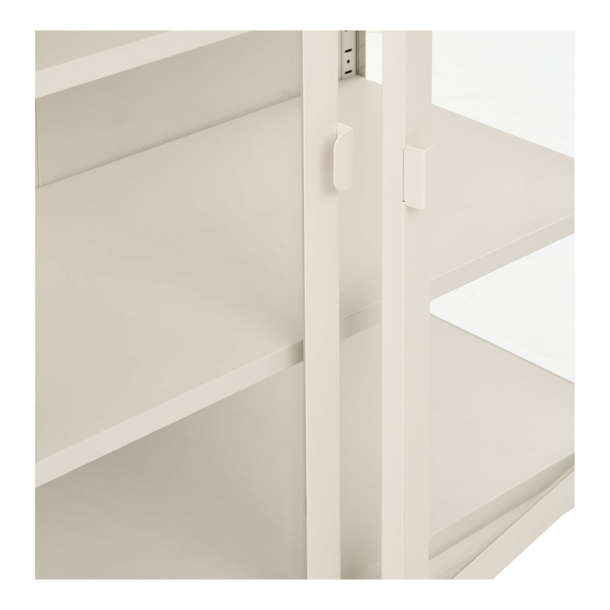 Brisbane Vitrineskab - Vitrineskab, 2 Glaslåger, Stål, Off White 80X40X101 Cm ⎮ 5713917045730 ⎮ 3001082 