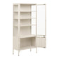 Brisbane Vitrineskab - Vitrineskab, 4 Låger, Stål, Off White 80X35X180 Cm ⎮ 5713917045747 ⎮ 3001083 