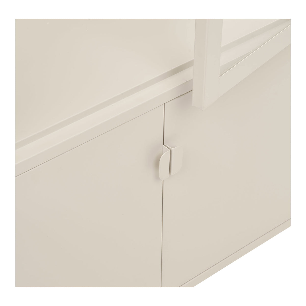 Brisbane Vitrineskab - Vitrineskab, 4 Låger, Stål, Off White 80X35X180 Cm ⎮ 5713917045747 ⎮ 3001083 
