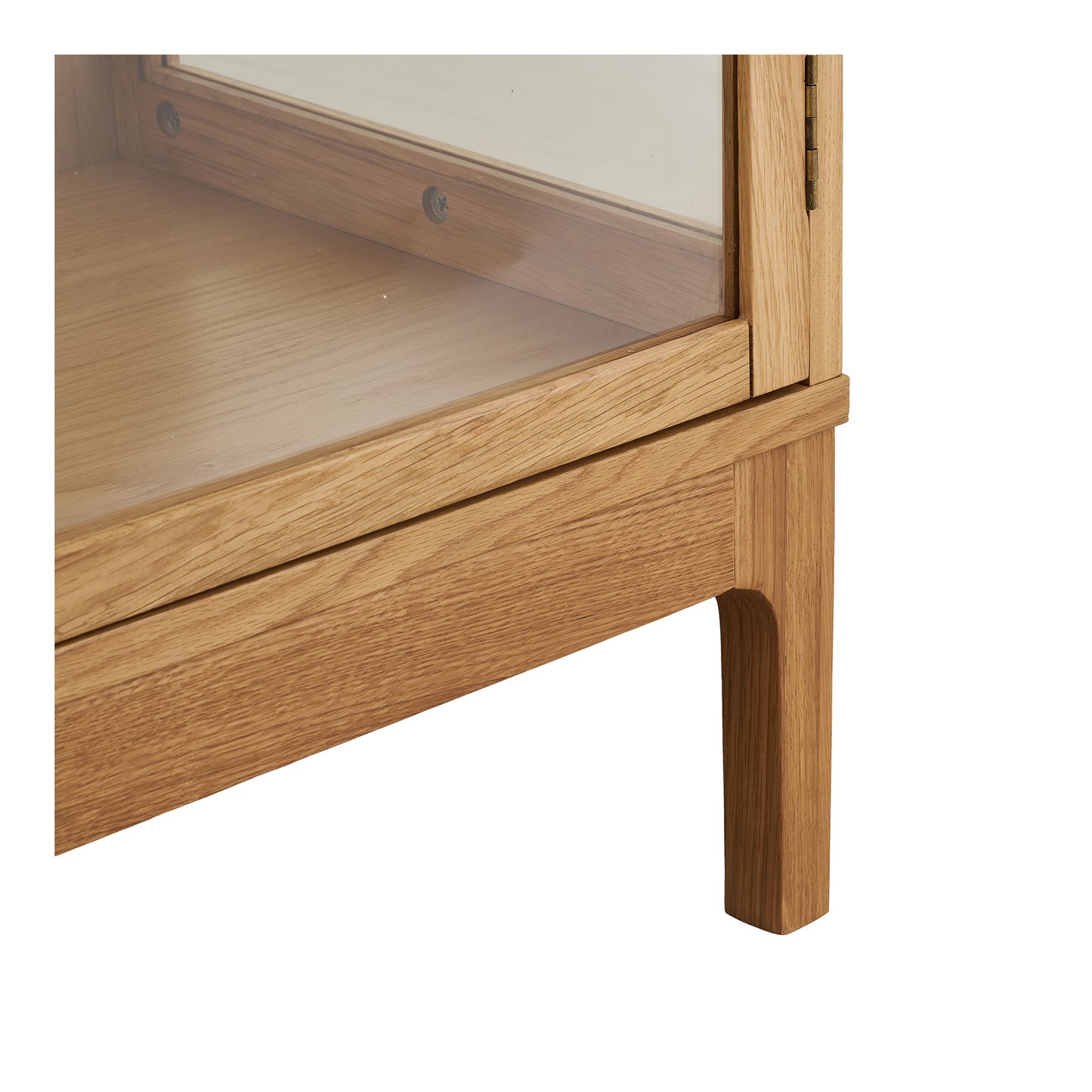 Zamora Vitrineskab - Vitrineskab, 1 Glaslåge, Eg/Egefiner/Hærdet Glas, Natur 40X47X180 Cm ⎮ 5713917040322 ⎮ 3001500 