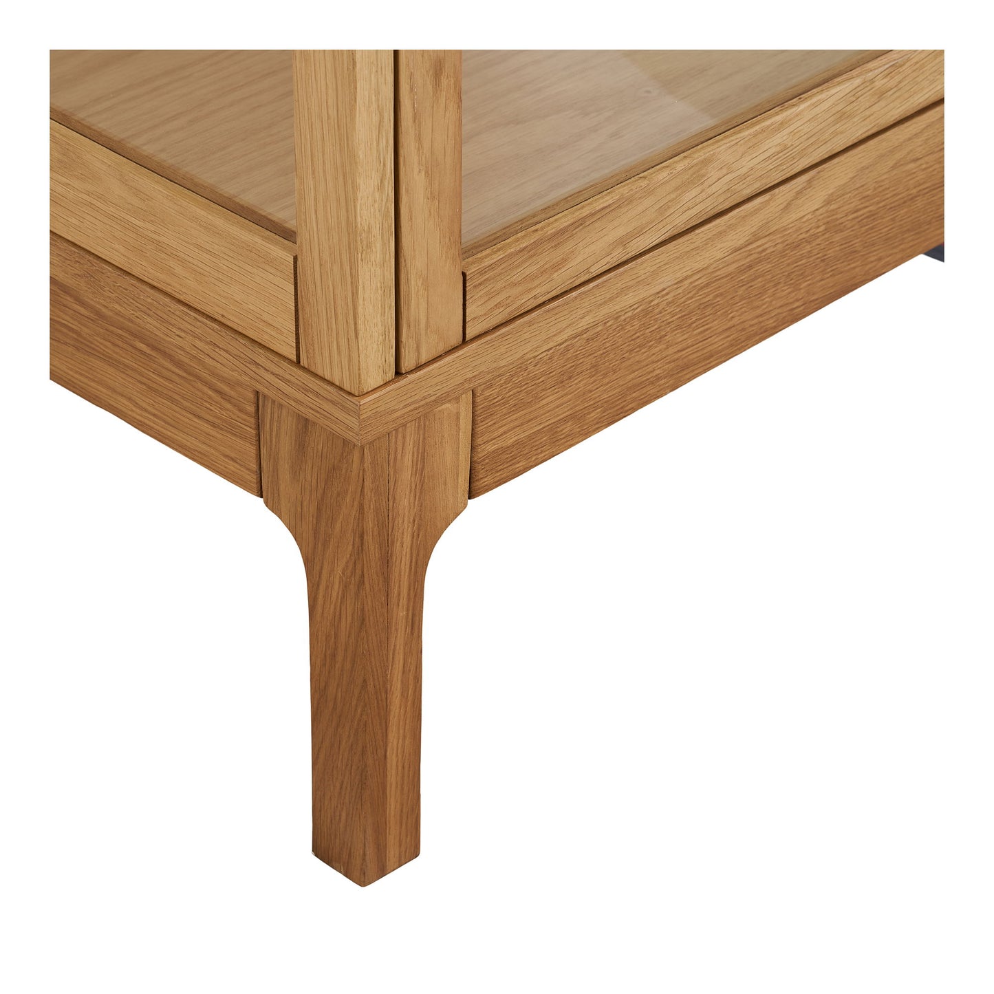 Zamora Vitrineskab - Vitrineskab, 1 Glaslåge, Eg/Egefiner/Hærdet Glas, Natur 40X47X180 Cm ⎮ 5713917040322 ⎮ 3001500 