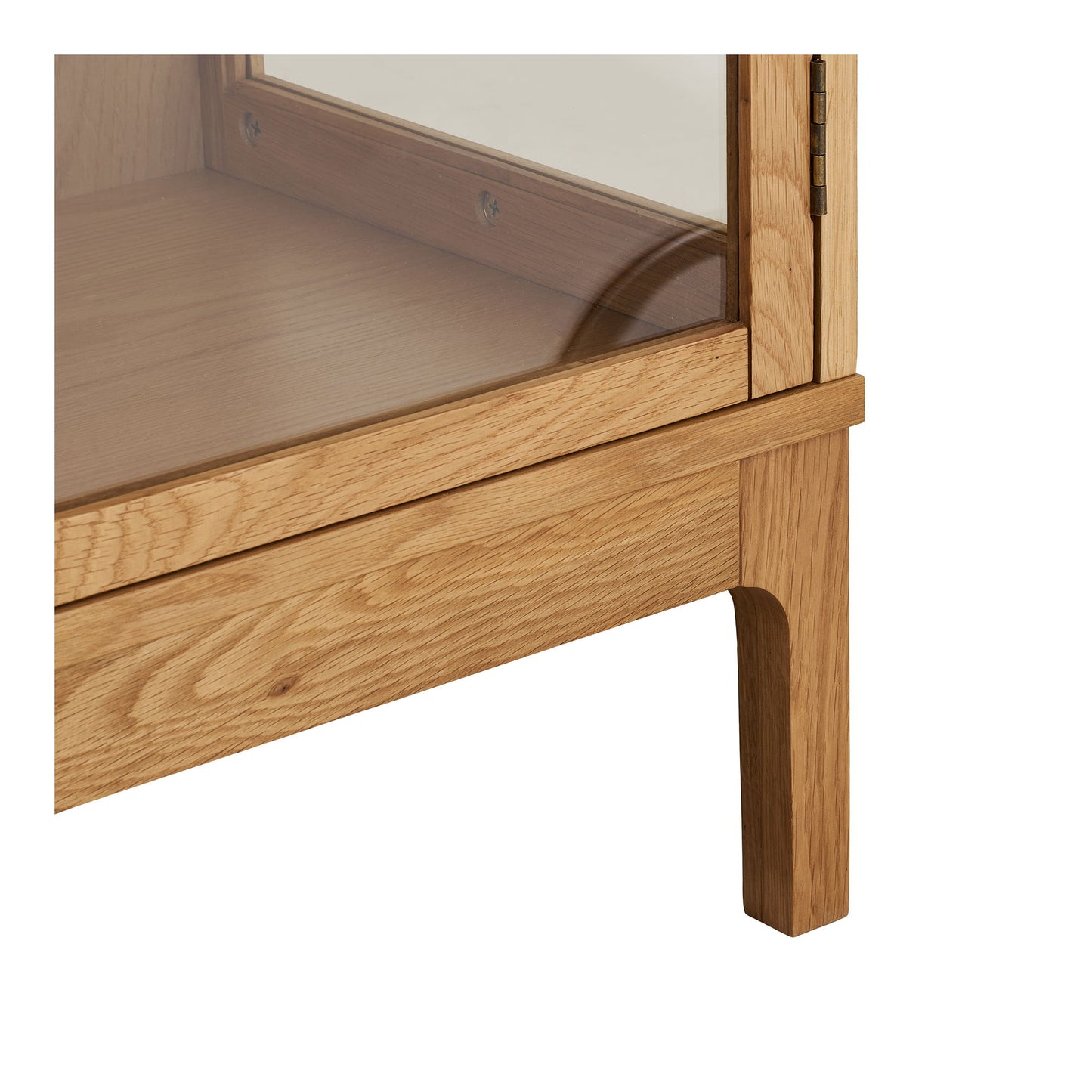 Zamora Vitrineskab - Vitrineskab, 2 Glaslåger, 2 Hylder, Eg/Egefiner/Hærdet Glas, Natur 40X90X126 Cm ⎮ 5713917040490 ⎮ 3001501 