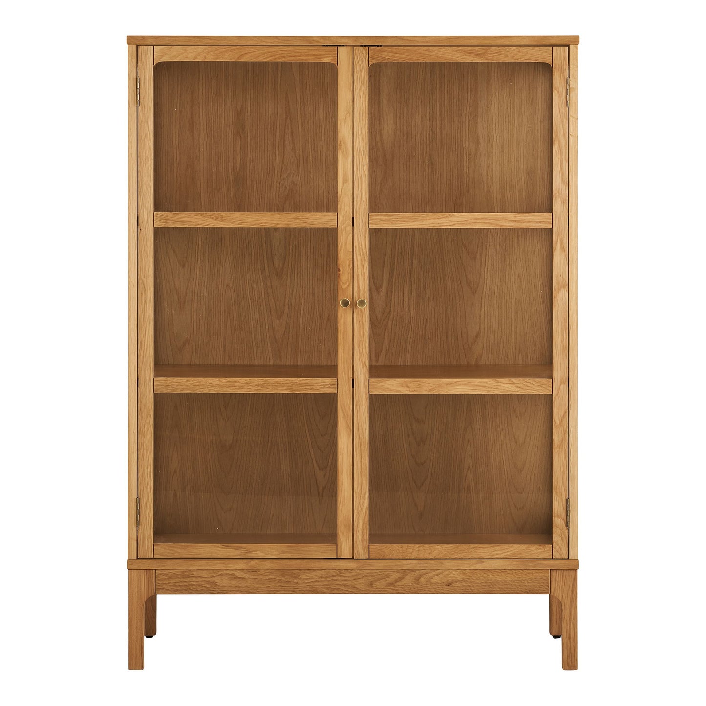 Zamora Vitrineskab - Vitrineskab, 2 Glaslåger, 2 Hylder, Eg/Egefiner/Hærdet Glas, Natur 40X90X126 Cm ⎮ 5713917040490 ⎮ 3001501 