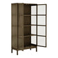 Zamora Vitrineskab - Vitrineskab, 2 Glaslåger, 3 Hylder, Eg/Egefiner/Hærdet Glas, Mørkebrun 40X90X180 Cm ⎮ 5713917047123 ⎮ 3001600