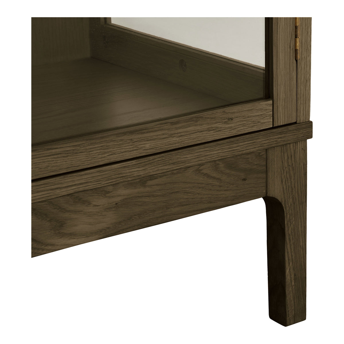 Zamora Vitrineskab - Vitrineskab, 2 Glaslåger, 3 Hylder, Eg/Egefiner/Hærdet Glas, Mørkebrun 40X90X180 Cm ⎮ 5713917047123 ⎮ 3001600