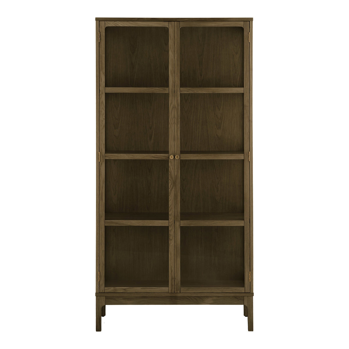 Zamora Vitrineskab - Vitrineskab, 2 Glaslåger, 3 Hylder, Eg/Egefiner/Hærdet Glas, Mørkebrun 40X90X180 Cm ⎮ 5713917047123 ⎮ 3001600