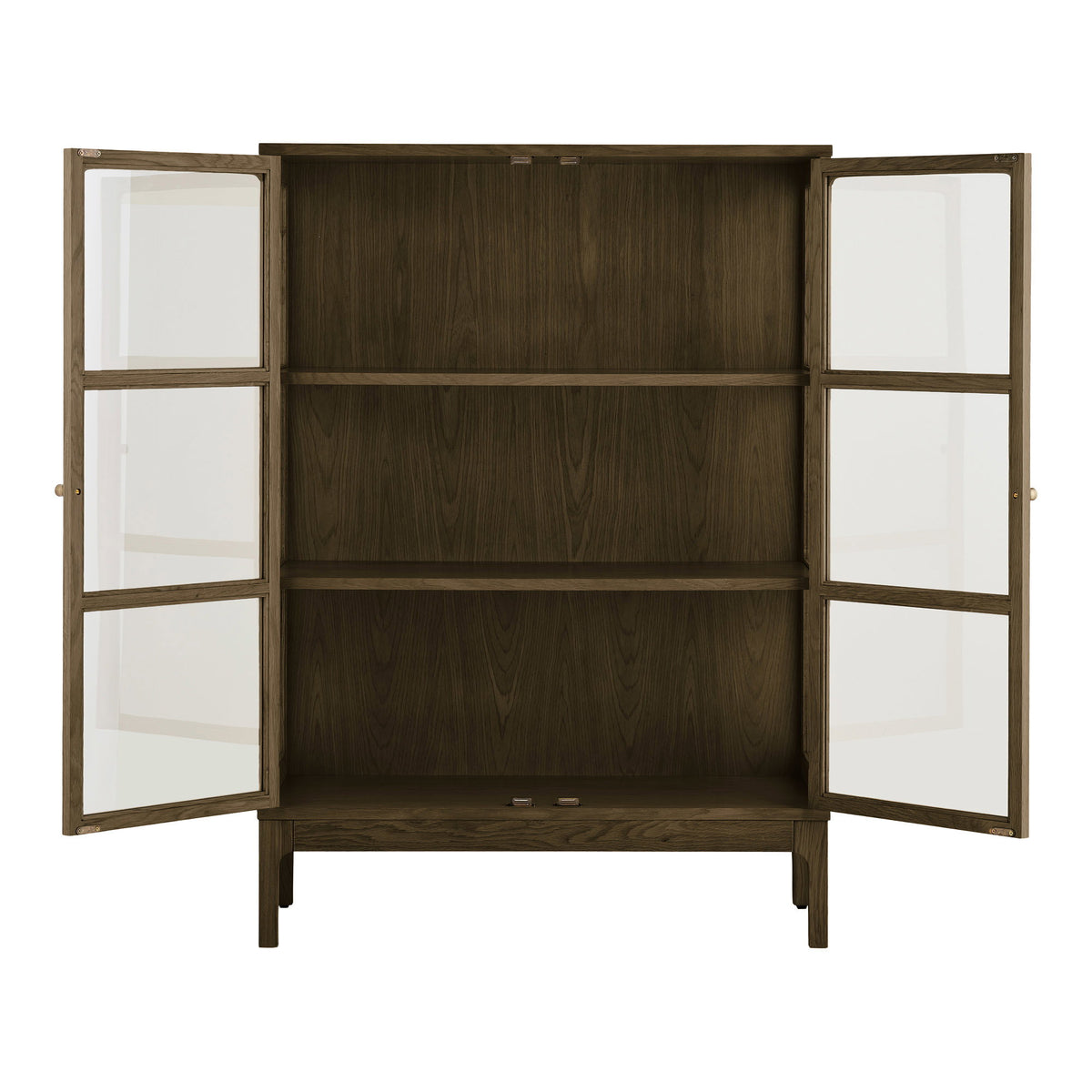 Zamora Vitrineskab - Vitrineskab, 2 Glaslåger, 2 Hylder, Eg/Egefiner/Hærdet Glas 40X90X126 Cm ⎮ 5713917047185 ⎮ 3001601
