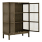 Zamora Vitrineskab - Vitrineskab, 2 Glaslåger, 2 Hylder, Eg/Egefiner/Hærdet Glas 40X90X126 Cm ⎮ 5713917047185 ⎮ 3001601