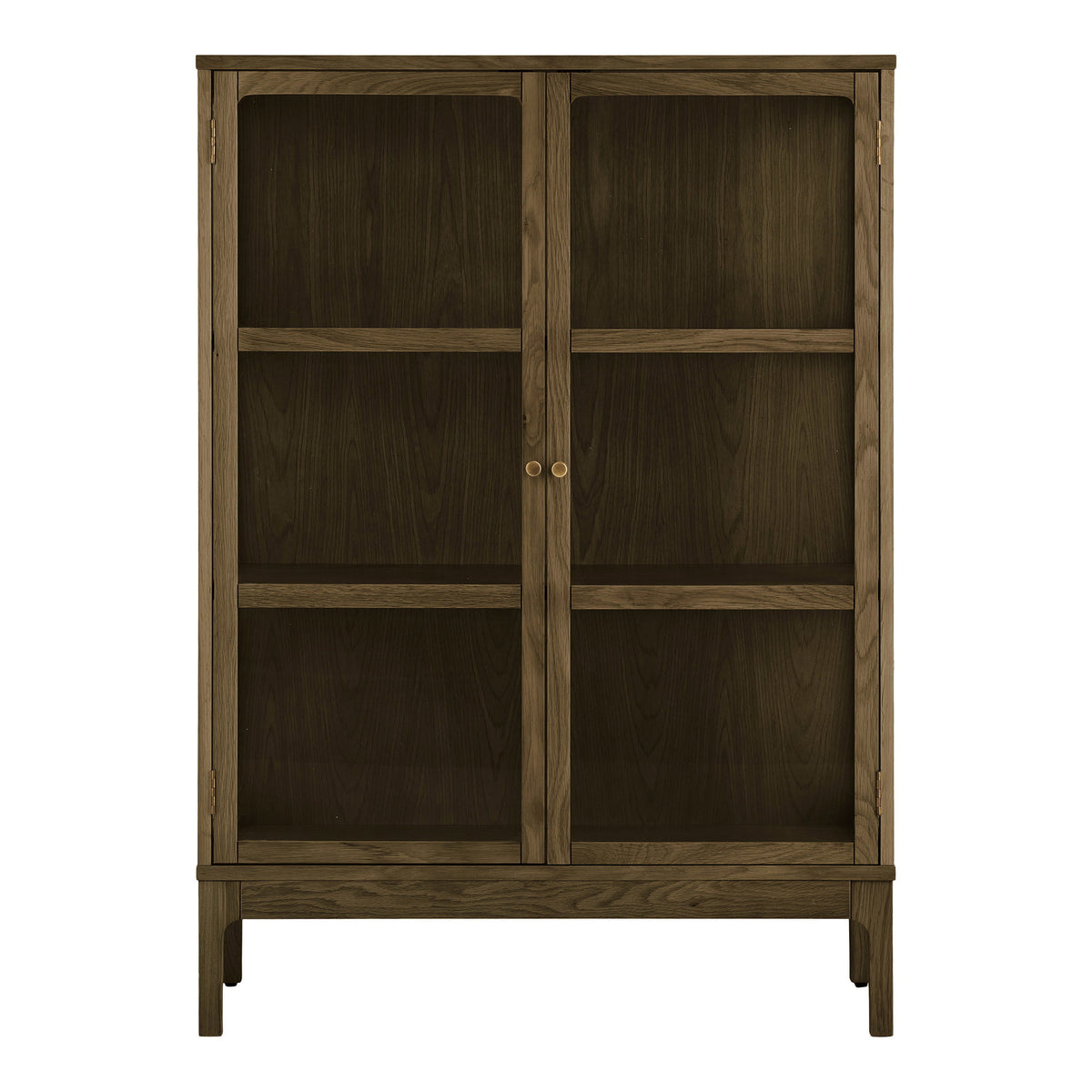 Zamora Vitrineskab - Vitrineskab, 2 Glaslåger, 2 Hylder, Eg/Egefiner/Hærdet Glas 40X90X126 Cm ⎮ 5713917047185 ⎮ 3001601