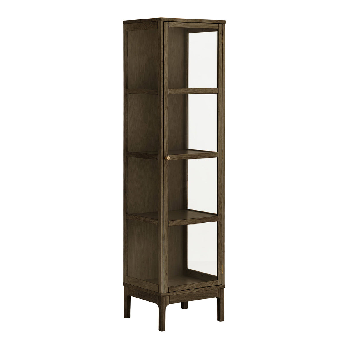 Zamora Vitrineskab - Vitrineskab, 1 Glaslåge, Eg/Egefiner/Hærdet Glas 47X40X180 Cm ⎮ 5713917047253 ⎮ 3001602