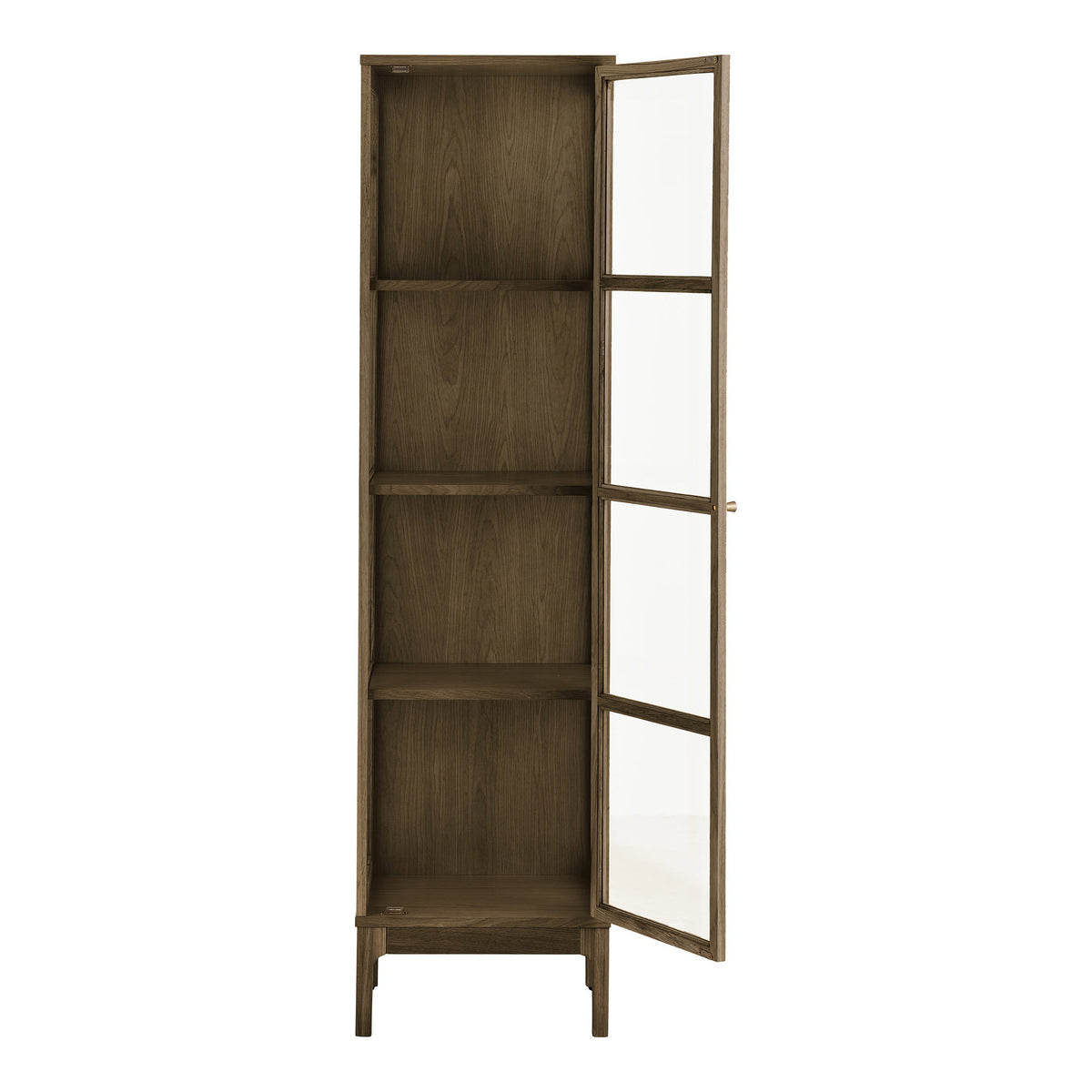 Zamora Vitrineskab - Vitrineskab, 1 Glaslåge, Eg/Egefiner/Hærdet Glas 47X40X180 Cm ⎮ 5713917047253 ⎮ 3001602