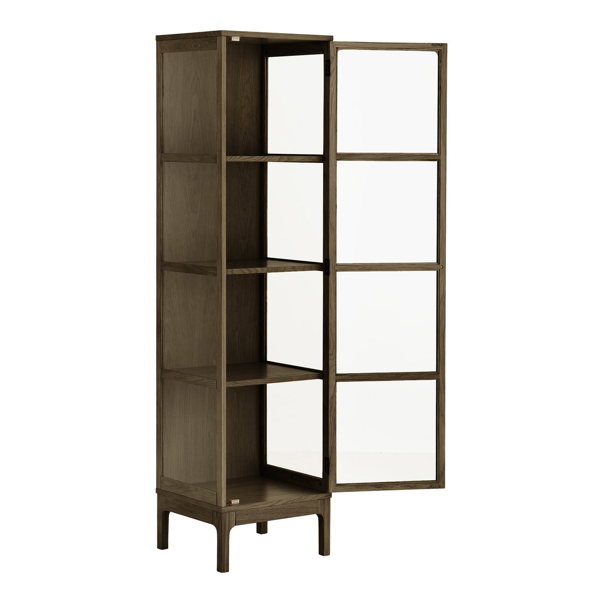 Zamora Vitrineskab - Vitrineskab, 1 Glaslåge, Eg/Egefiner/Hærdet Glas 47X40X180 Cm ⎮ 5713917047253 ⎮ 3001602