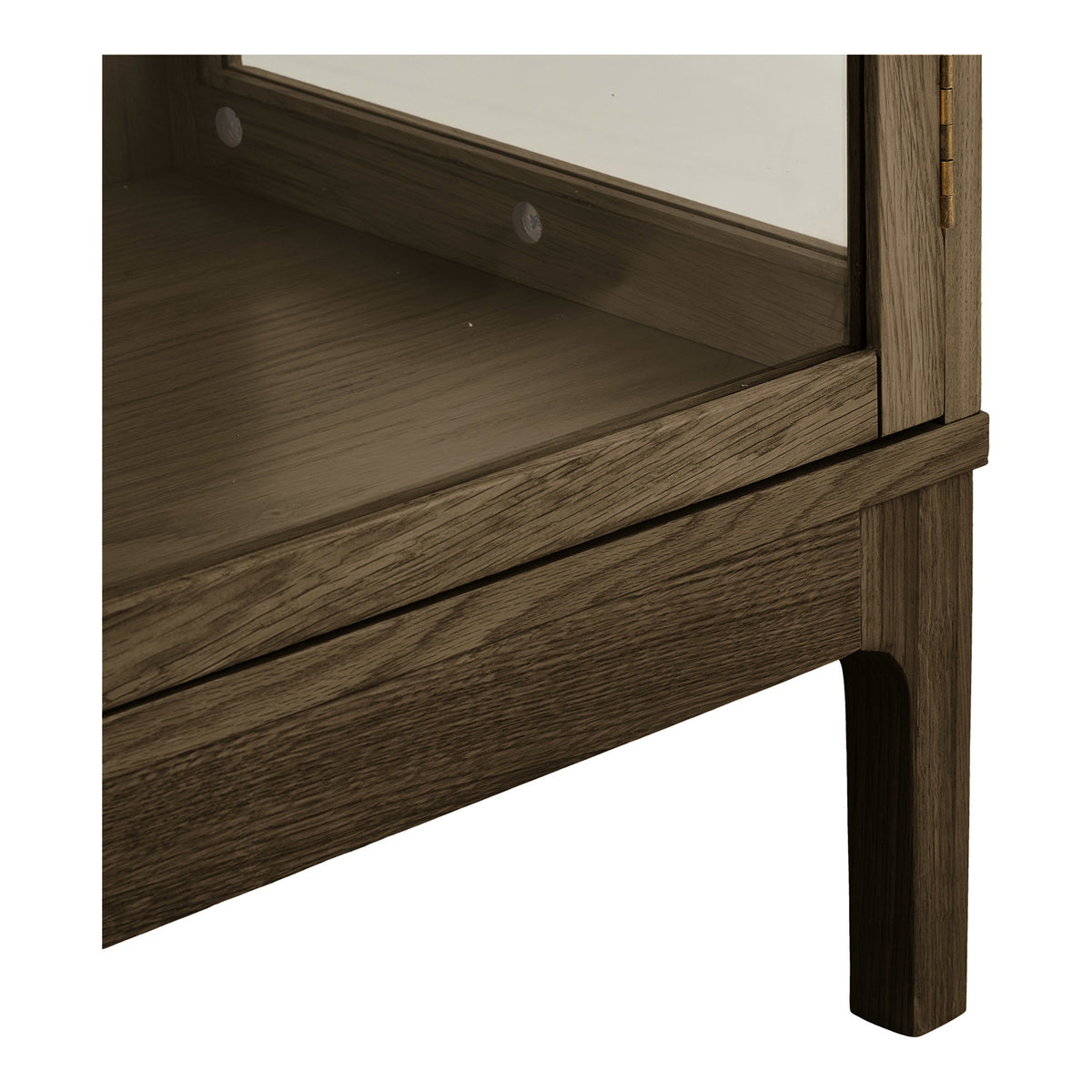 Zamora Vitrineskab - Vitrineskab, 1 Glaslåge, Eg/Egefiner/Hærdet Glas 47X40X180 Cm ⎮ 5713917047253 ⎮ 3001602