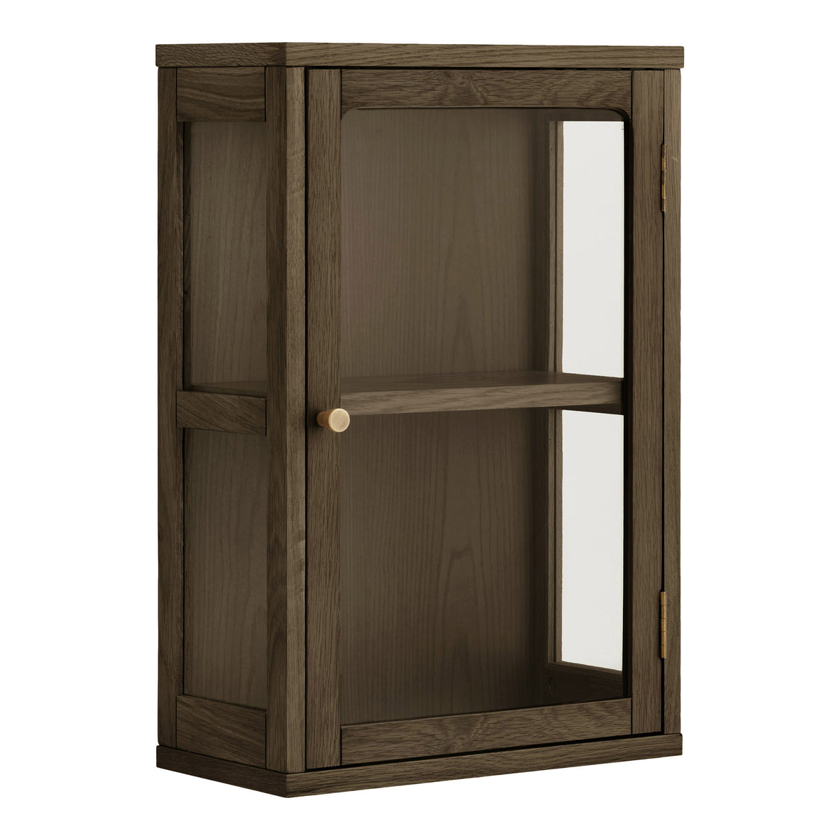 Zamora Væghængt Vitrine - Væghængt Vitrine, Eg/Egefiner/Hærdet Glas 20X40X60 Cm ⎮ 5713917047260 ⎮ 3001603