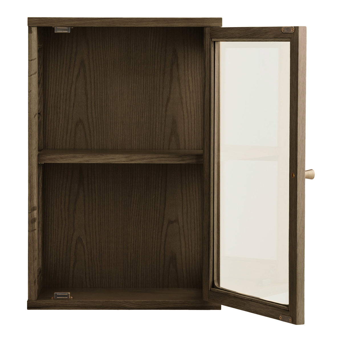 Zamora Væghængt Vitrine - Væghængt Vitrine, Eg/Egefiner/Hærdet Glas 20X40X60 Cm ⎮ 5713917047260 ⎮ 3001603