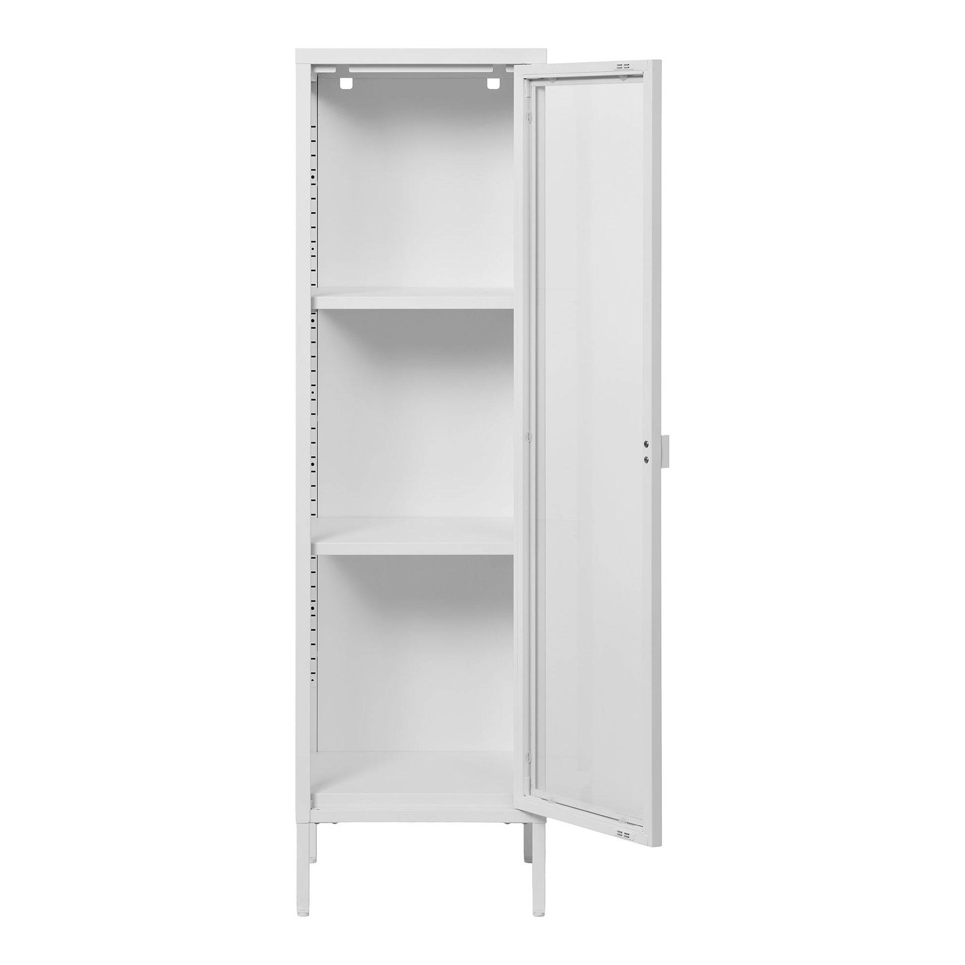 Brisbane Smalt Vitrineskab - Smalt Vitrineskab, 1 Glaslåge, Stål, Hvid 40X35X140 Cm ⎮ 5713917031627 ⎮ 3003006 