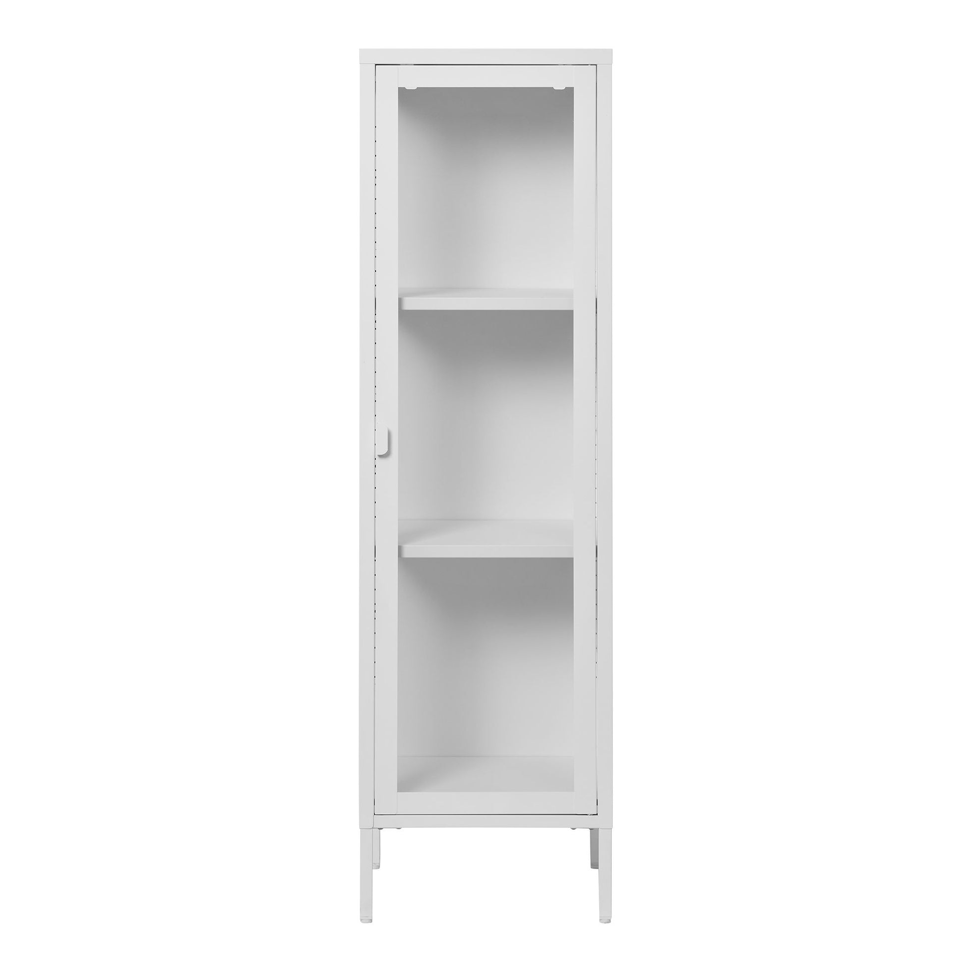 Brisbane Smalt Vitrineskab - Smalt Vitrineskab, 1 Glaslåge, Stål, Hvid 40X35X140 Cm ⎮ 5713917031627 ⎮ 3003006 