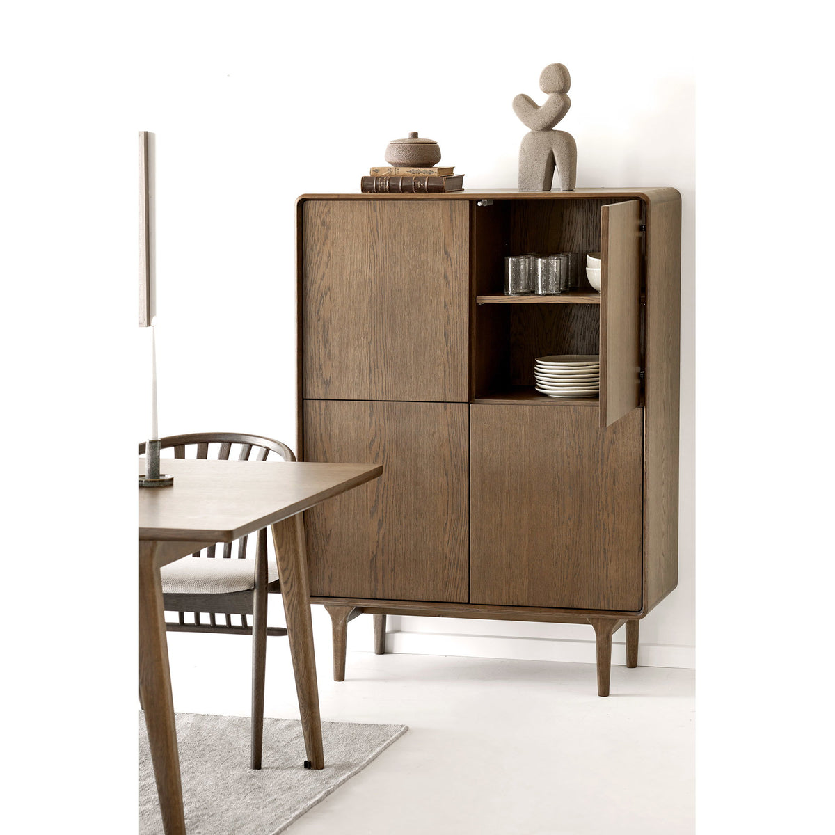 Darwin Skab - Skab, Egetræ, Mørkebrun 100X40X140 Cm ⎮ 5713917044795 ⎮ 3050101 