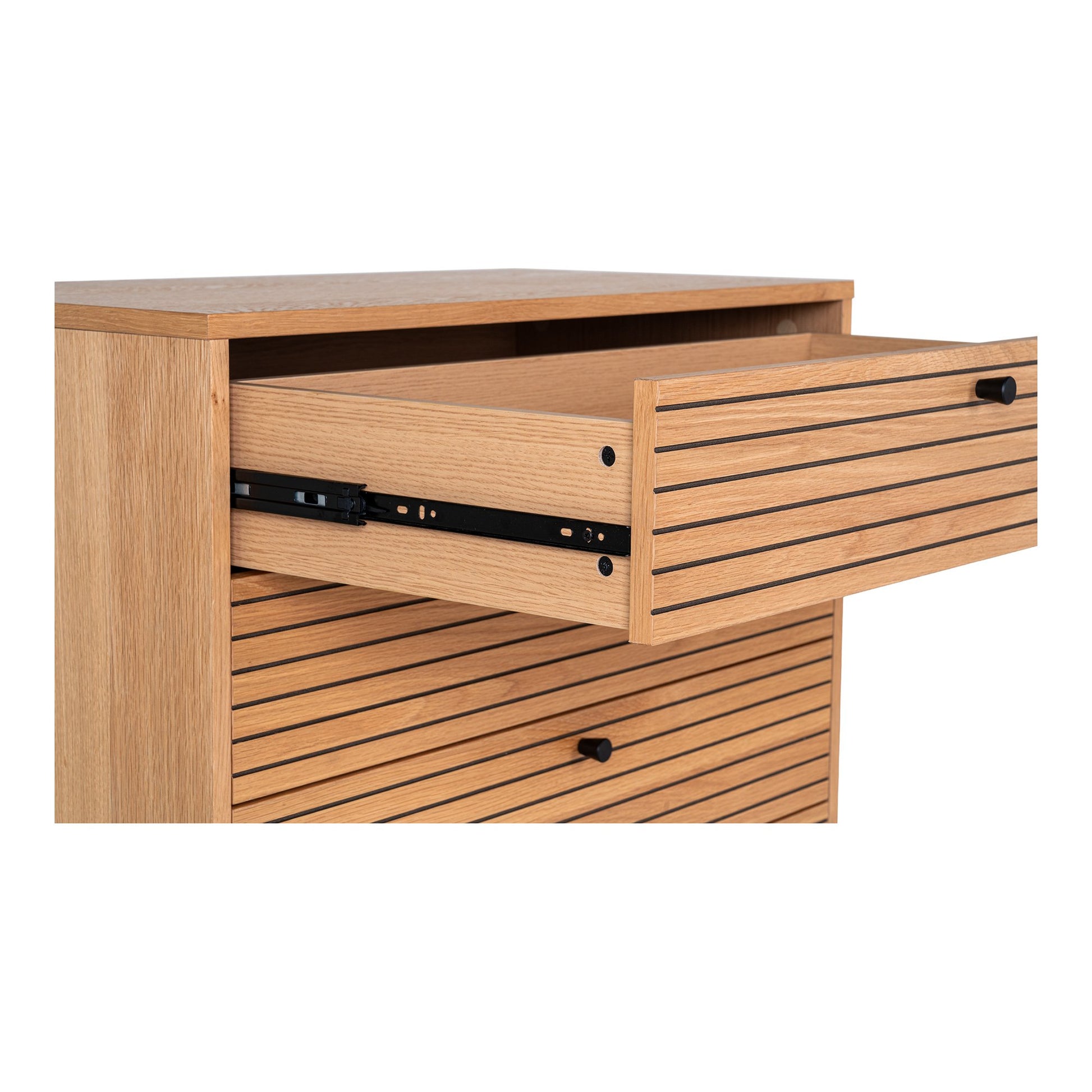 Kyoto Kommode - Kommode, 4 Skuffer, Egefiner, Natur, Sorte Metalben 80X40X85 Cm ⎮ 5713917027620 ⎮ 3101005 