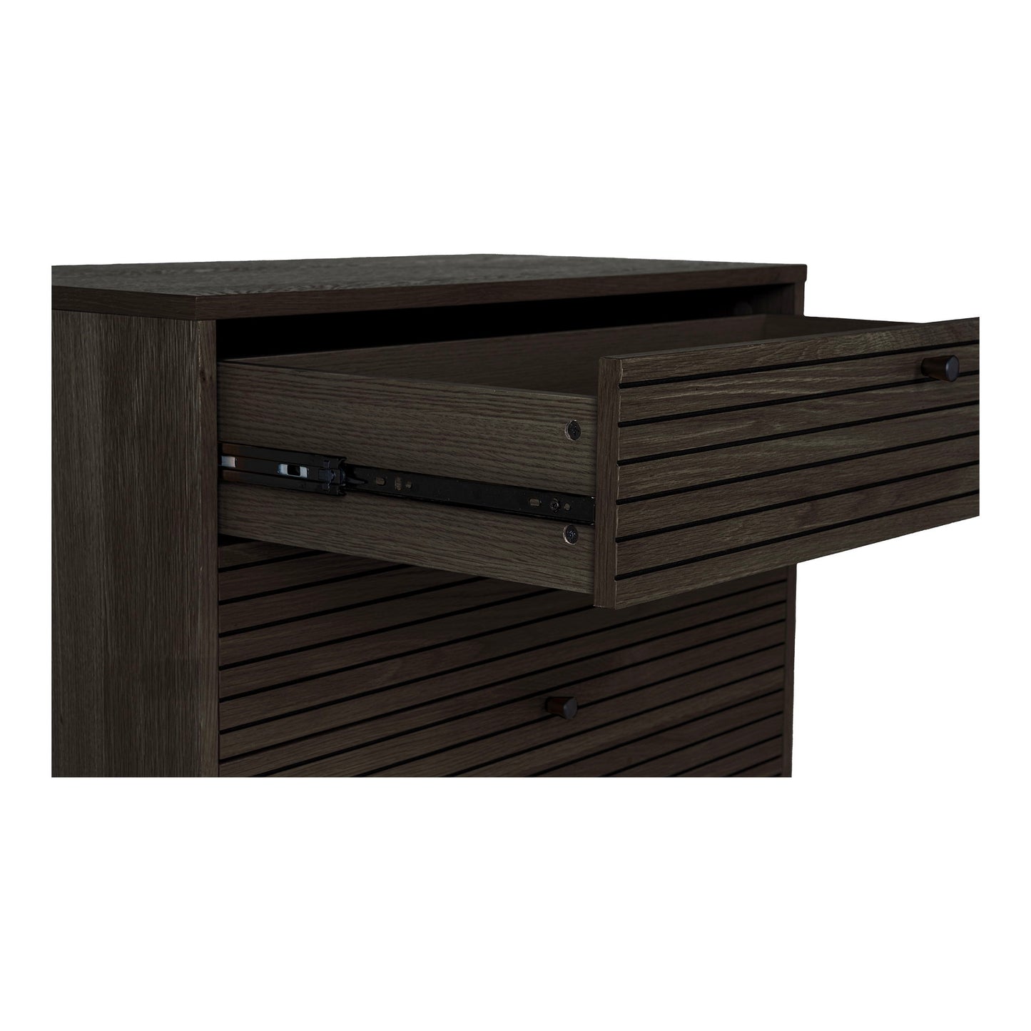 Kyoto Kommode - Kommode, 4 Skuffer, Egefiner, Smoked, Sorte Metalben 80X40X85 Cm ⎮ 5713917032488 ⎮ 3101006 