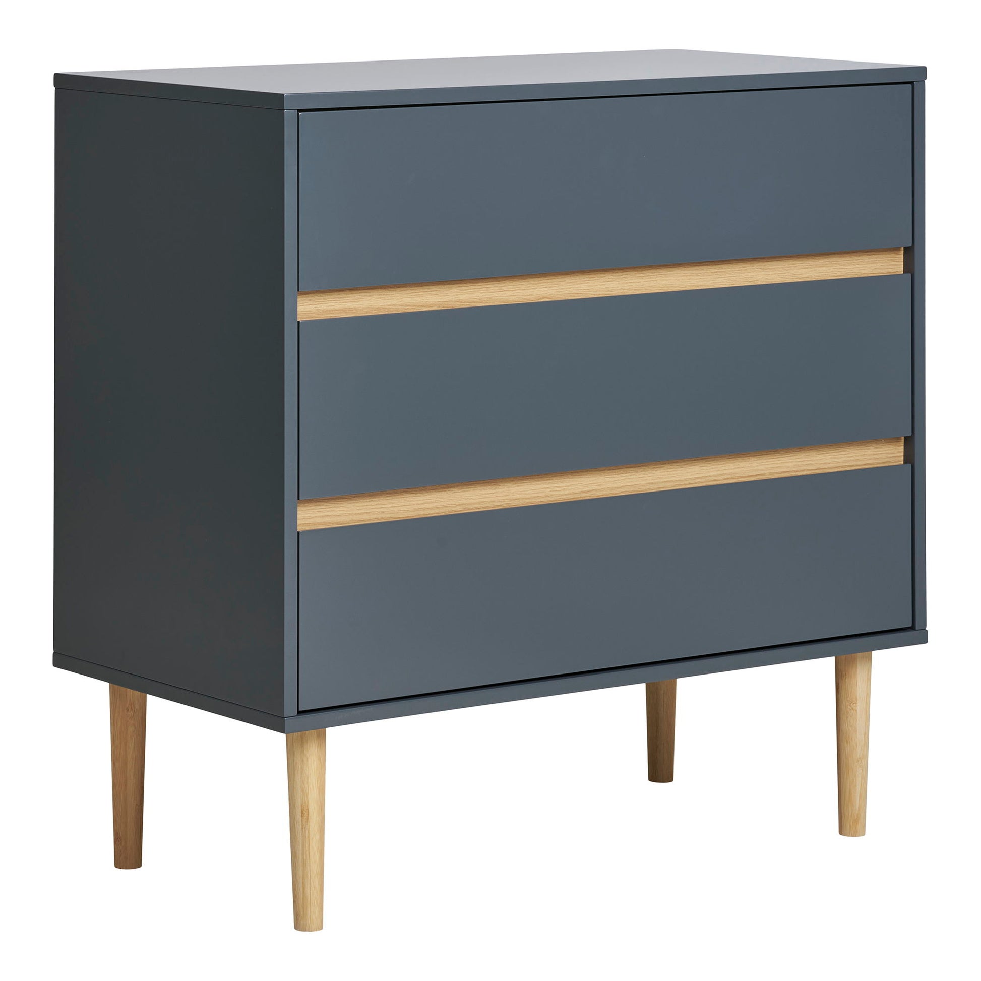 Bisley Kommode - Kommode, Malet Træ, 3 Skuffer, Mørkegrå80X40X80 Cm ⎮ 5713917032037 ⎮ 3102010 
