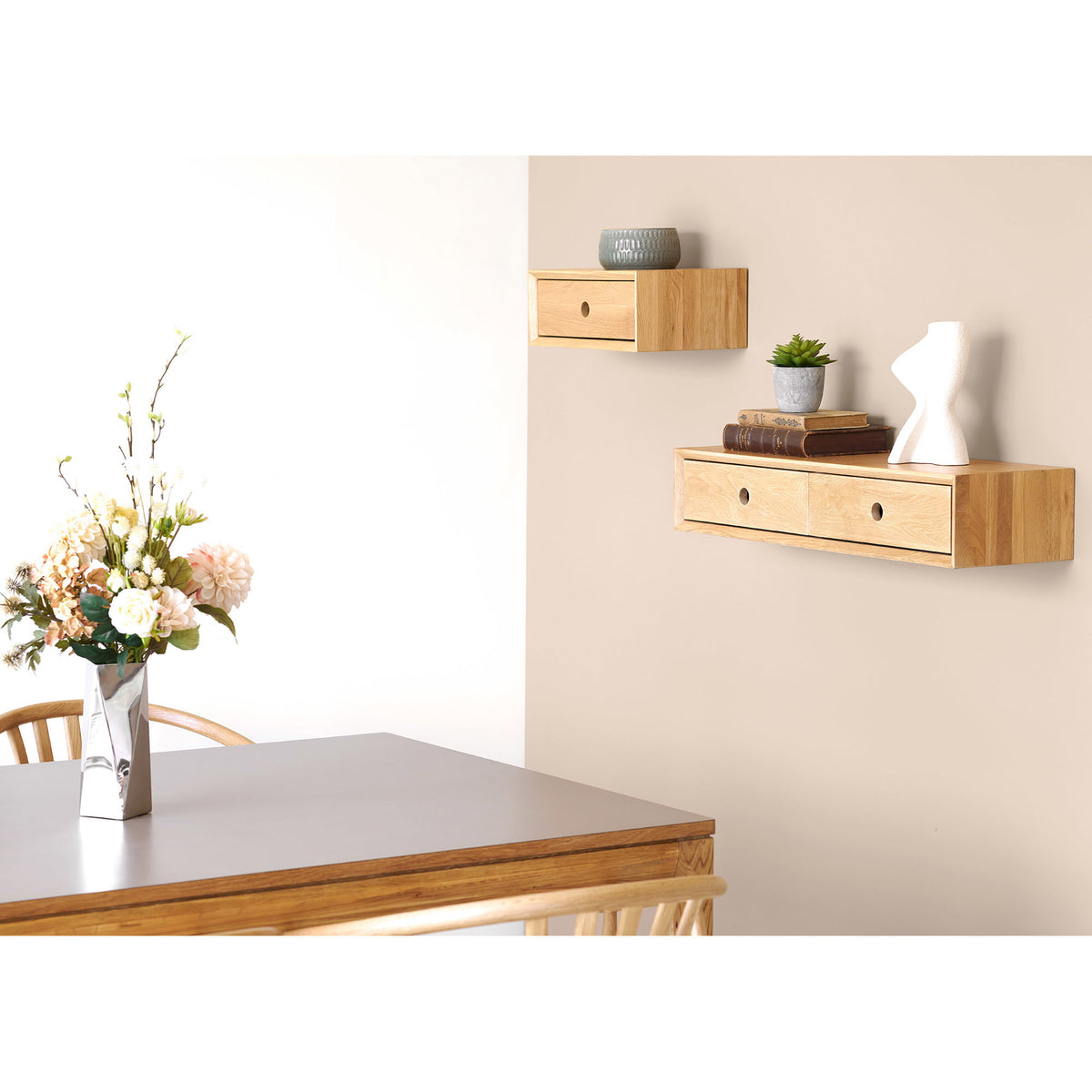 Luzern Væghængt Kommode - Væghængt Kommode, 1 Skuffe, Lakeret Eg 40X25X15 Cm ⎮ 5713917046461 ⎮ 3102040 