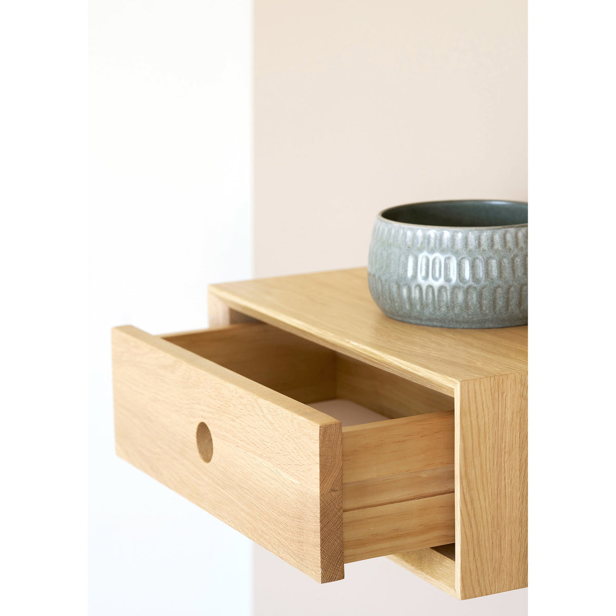 Luzern Væghængt Kommode - Væghængt Kommode, 1 Skuffe, Lakeret Eg 40X25X15 Cm ⎮ 5713917046461 ⎮ 3102040 