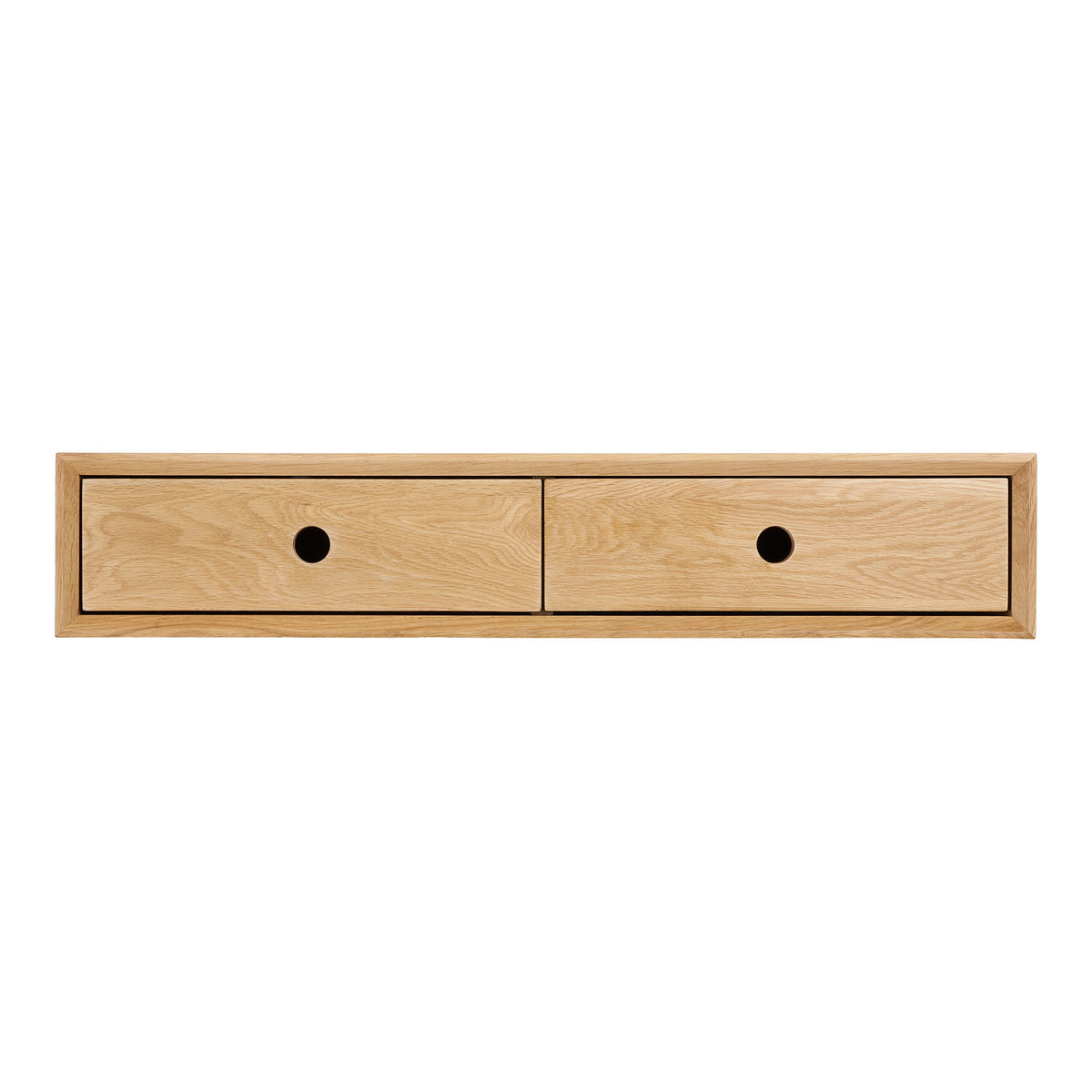 Luzern Væghængt Kommode - Væghængt Kommode, 2 Skuffer, Lakeret Eg 80X25X15 Cm ⎮ 5713917046478 ⎮ 3102041 