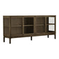 Zamora Skænk - Skænk, 4 Glaslåger, 1 Hylde, Eg/Egefiner/Hærdet Glas, Mørkebrun 40X180X80 Cm ⎮ 5713917047239 ⎮ 3150400